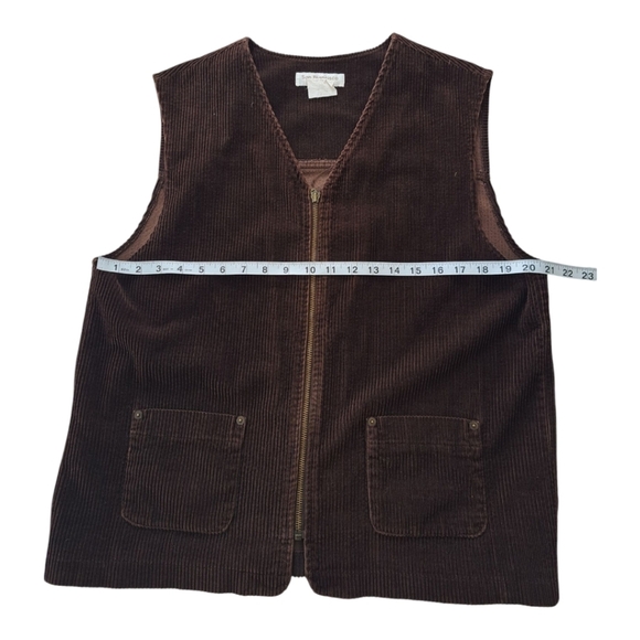 Vintage corduroy brown vest & brown high waist pants & sleeveless jacket - Picture 8 of 12